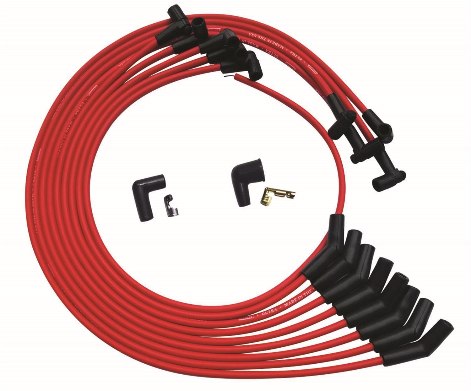 Ultra Plug Wire Set SBC Under V/C Red - Burlile Performance Products