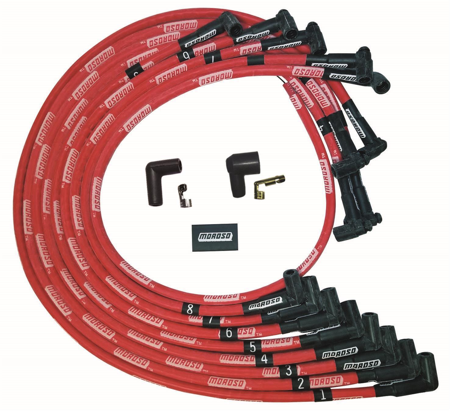 Ultra Plug Wire Set SBC Under V/C Red - Burlile Performance Products