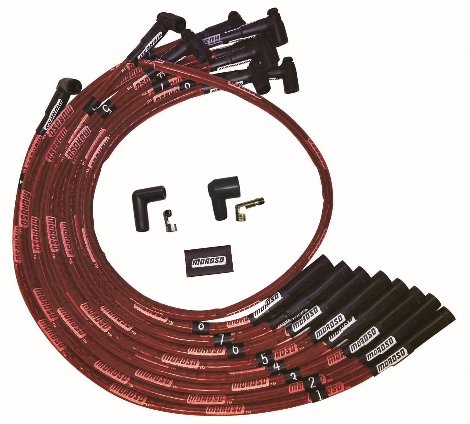 Ultra Plug Wire Set BBC Over V/C Red - Burlile Performance Products