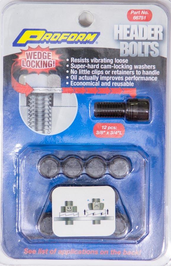 Wedge Locking Header Bolts - 3/8 x 3/4L (12) - Burlile Performance Products