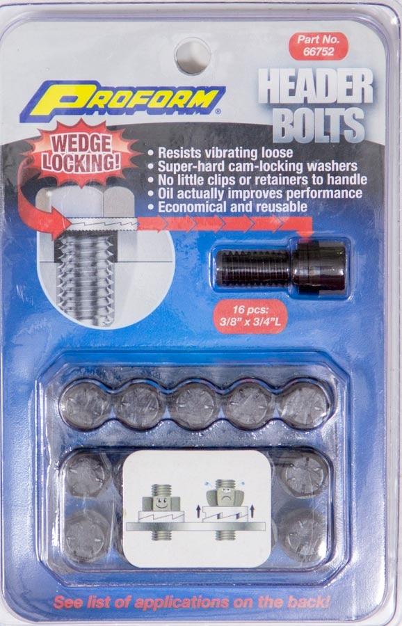 Wedge Locking Header Bolts - 3/8 x 3/4L (16) - Burlile Performance Products