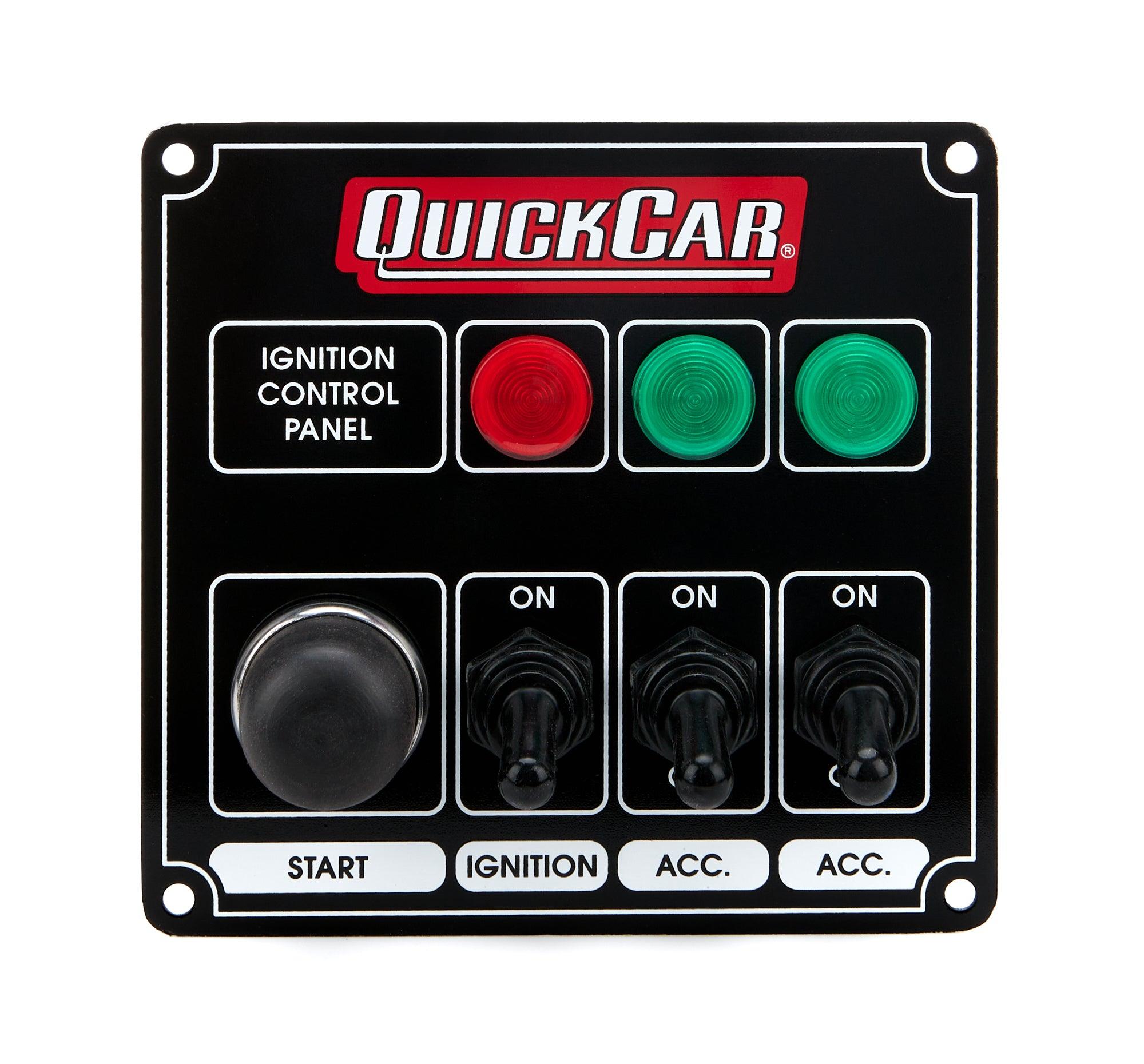 Ignition Panel Black w/ 2 Acc. & Lights - Burlile Performance Products