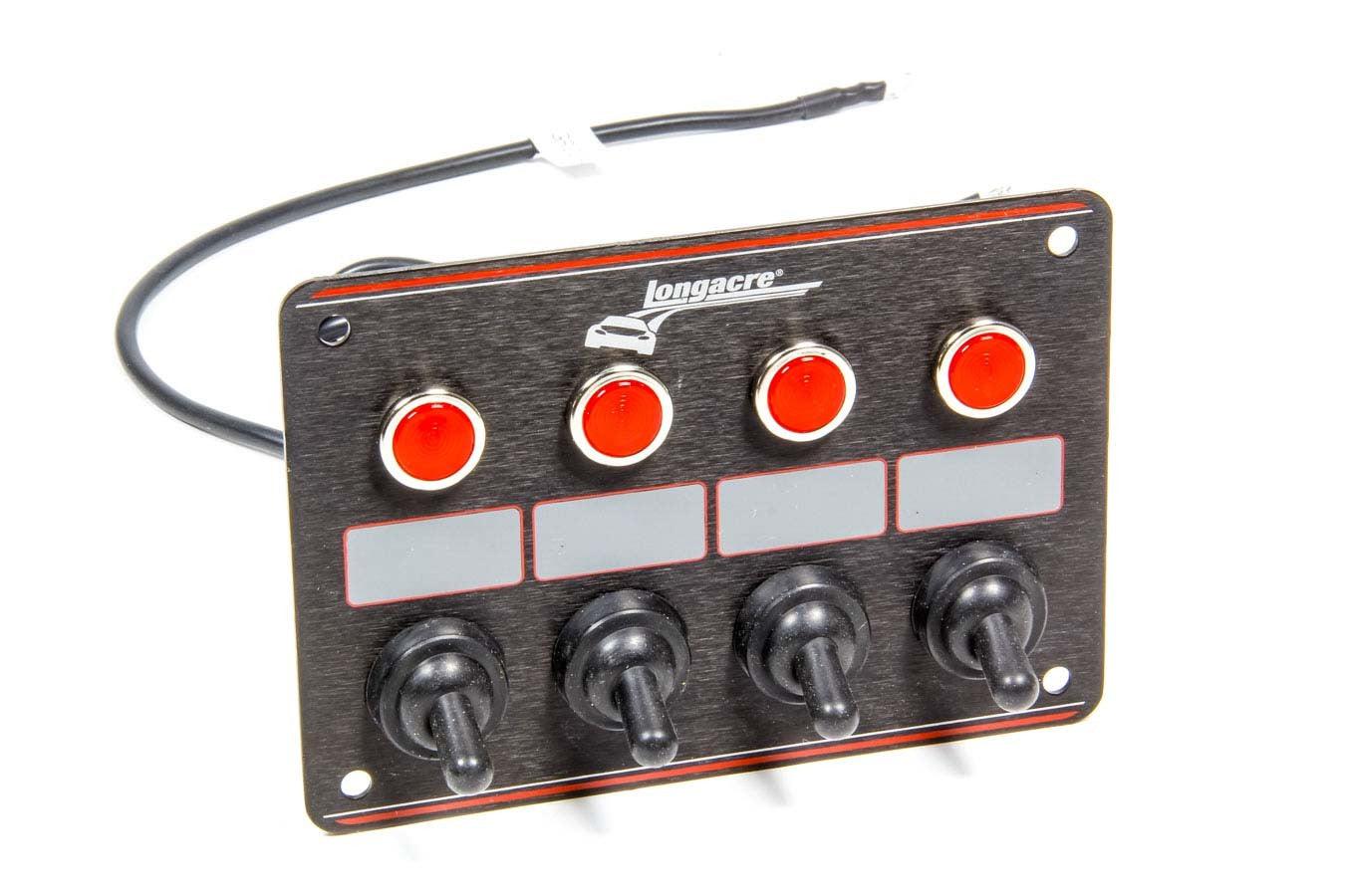 Accessory Panel Black 4 Switch w/Pilot Light - Burlile Performance Products
