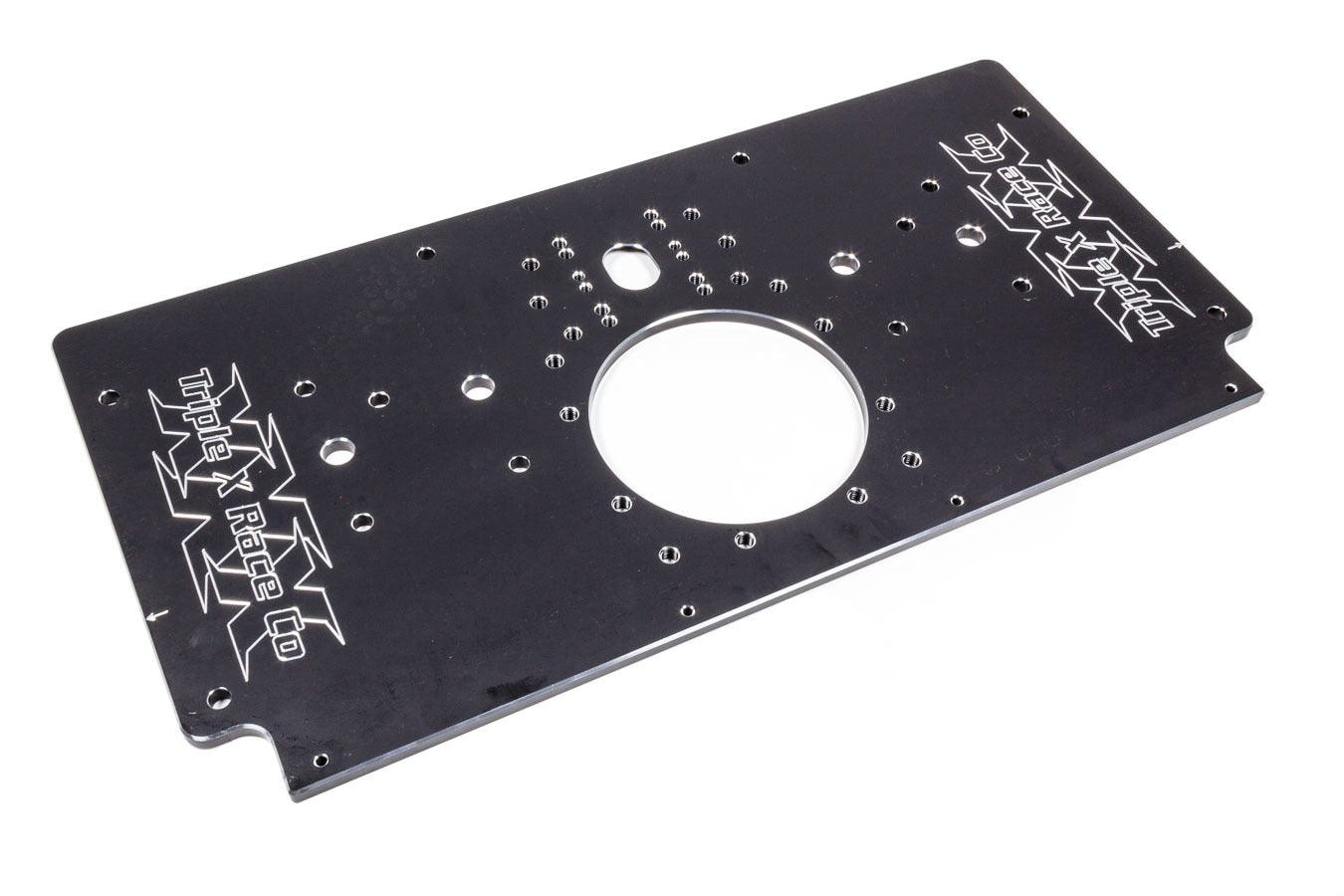 Alum Rear Motor Plate Raised Rail Black Sprint - Burlile Performance Products