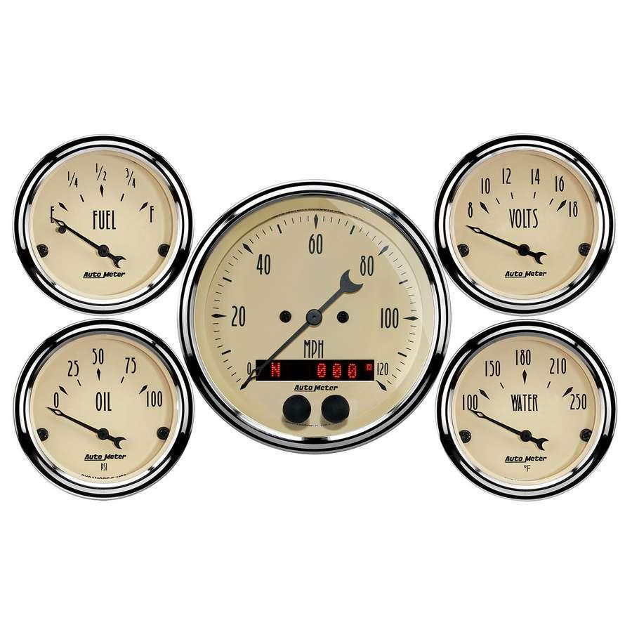 Antique Beige Gauge Kit w/GPS Speedo - Burlile Performance Products