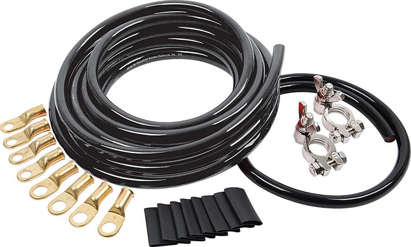 Battery Cable Kit 4 Ga. 1 Battery All Black - Burlile Performance Products