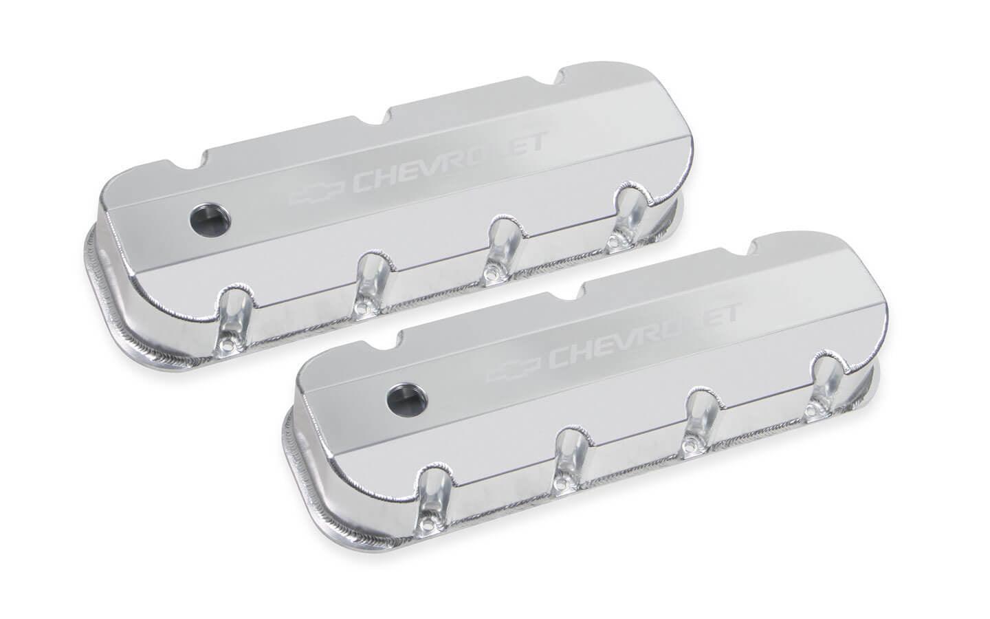 BBC Billet Rail Fab. Alm Valve Covers w/.125 Hole - Burlile Performance Products