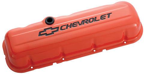 BBC Valve Covers - Stamped - Orange - Burlile Performance Products