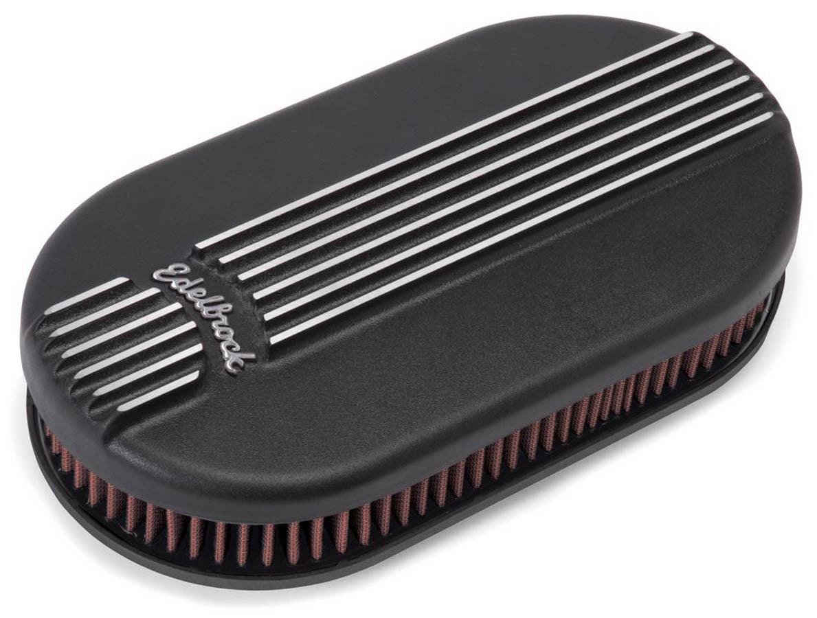 Billet Alum. Single Carb A/C - Small Oval- Black - Burlile Performance Products