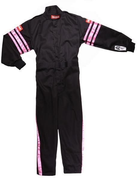 Black Suit Single Layer Kids XX-Small Pink Trim - Burlile Performance Products
