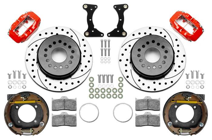Brake Kit Rear Red FDL Drilled 12in GM G Body - Burlile Performance Products