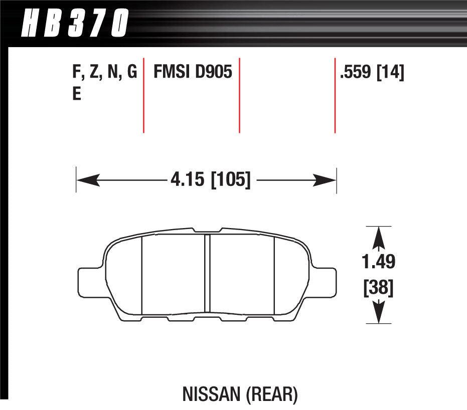 Brake Pad HP Plus Nissan Rear - Burlile Performance Products