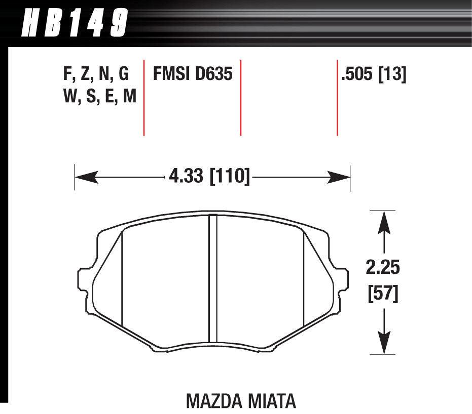Brake Pads Front Mazda Miata MX-5 DTC-60 - Burlile Performance Products