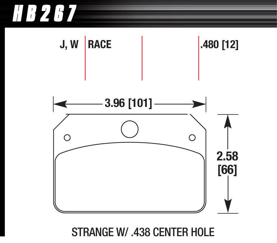 Brake Pads Rear Strange w/.437 Center Hole DR-97 - Burlile Performance Products