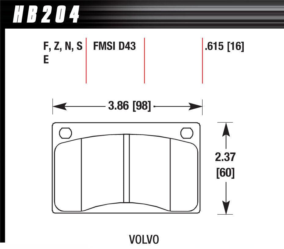 Brake Pads Volvo Front HP Plus - Burlile Performance Products