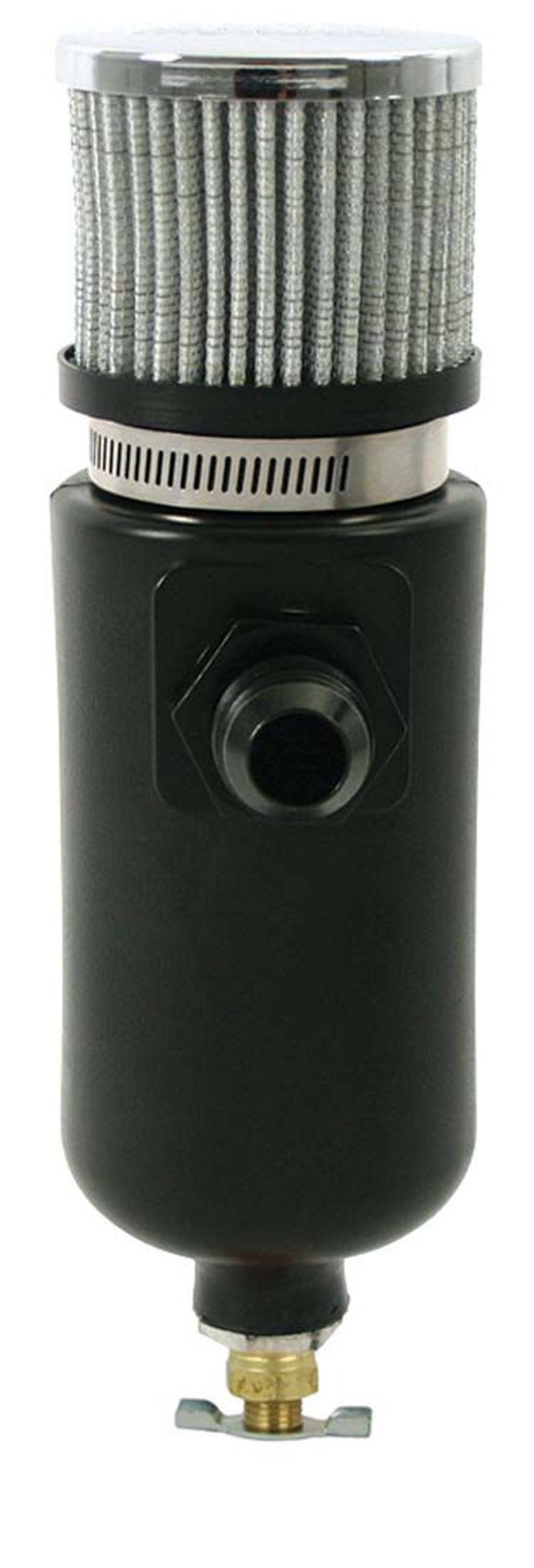 Breather Tank 1qt w/10an Fitting - Poly - Black - Burlile Performance Products