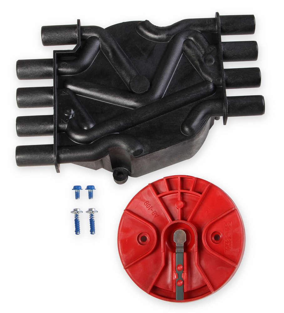 Cap/Rotor Kit - GM V8 Vortec Distributor Black - Burlile Performance Products