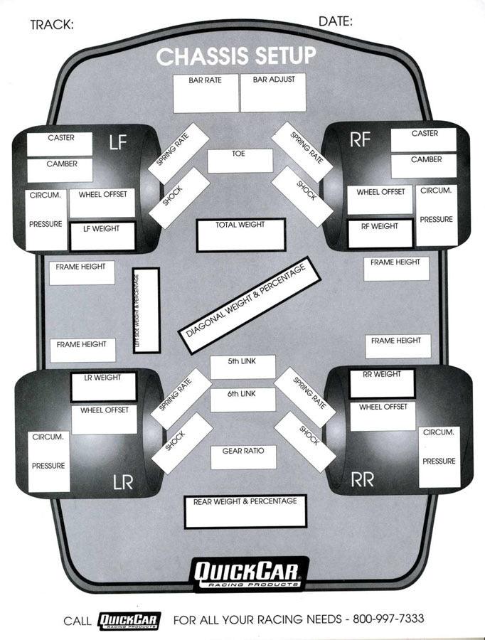 Chassis Set-Up Forms (50 PK) - Burlile Performance Products