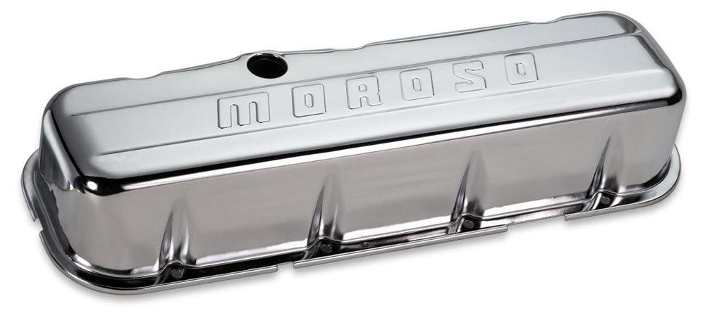 Chrome B/E Valve Covers BBC Tall w/Baffle - Burlile Performance Products