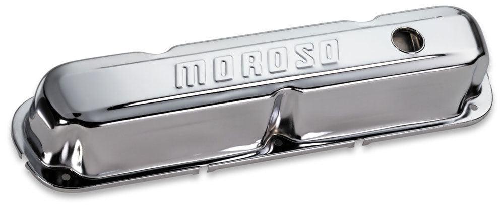 Chrome B/E Valve Covers SBM Tall w/Baffle - Burlile Performance Products