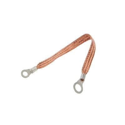 Copper Ground Strap 24in w/ 1/4in and 3/8in Ring - Burlile Performance Products