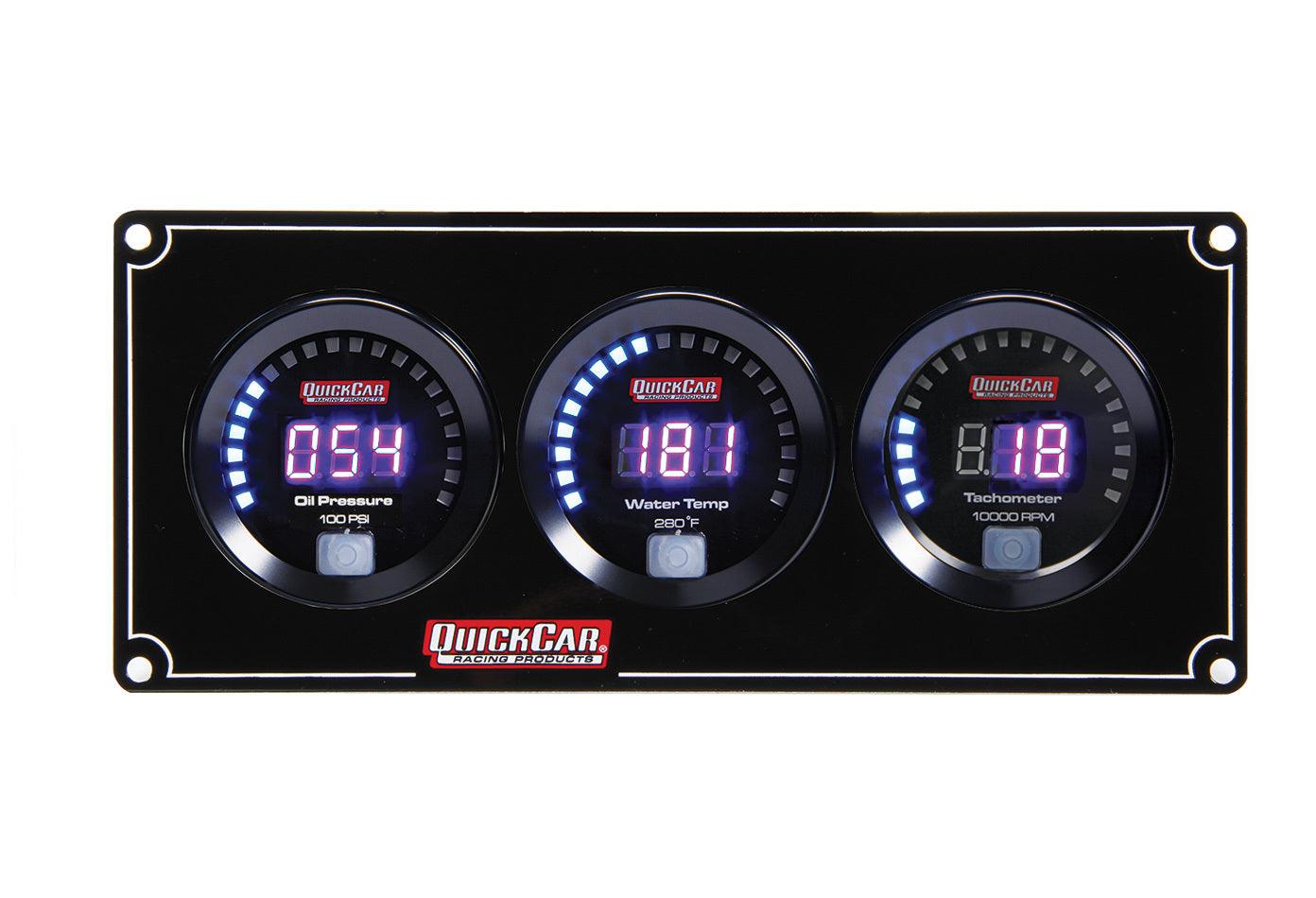 Digital 2-1 Gauge Panel OP/WT w/Tach - Burlile Performance Products
