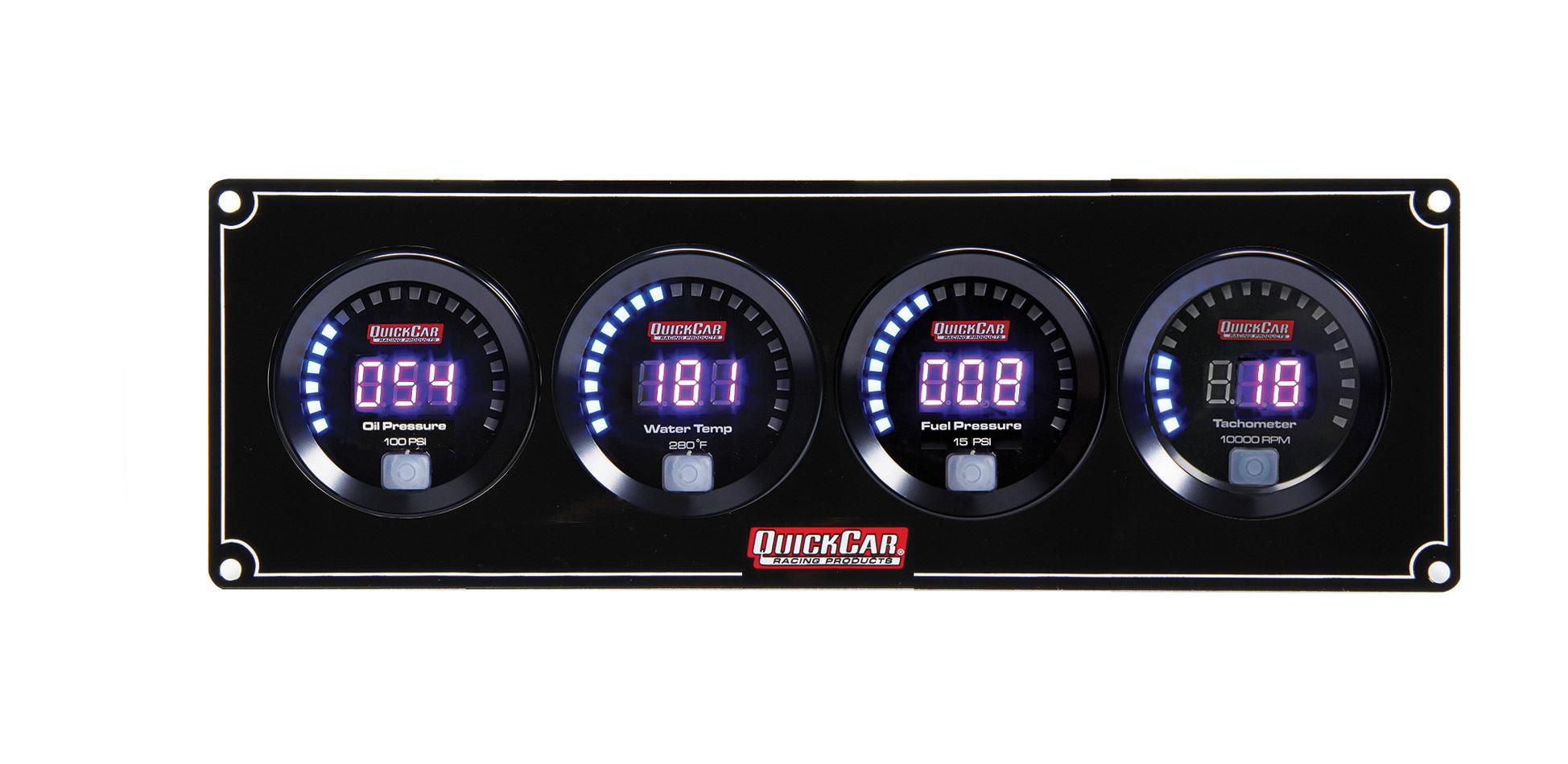 Digital 3-1 Gauge Panel OP/WT/FP w/Tach - Burlile Performance Products