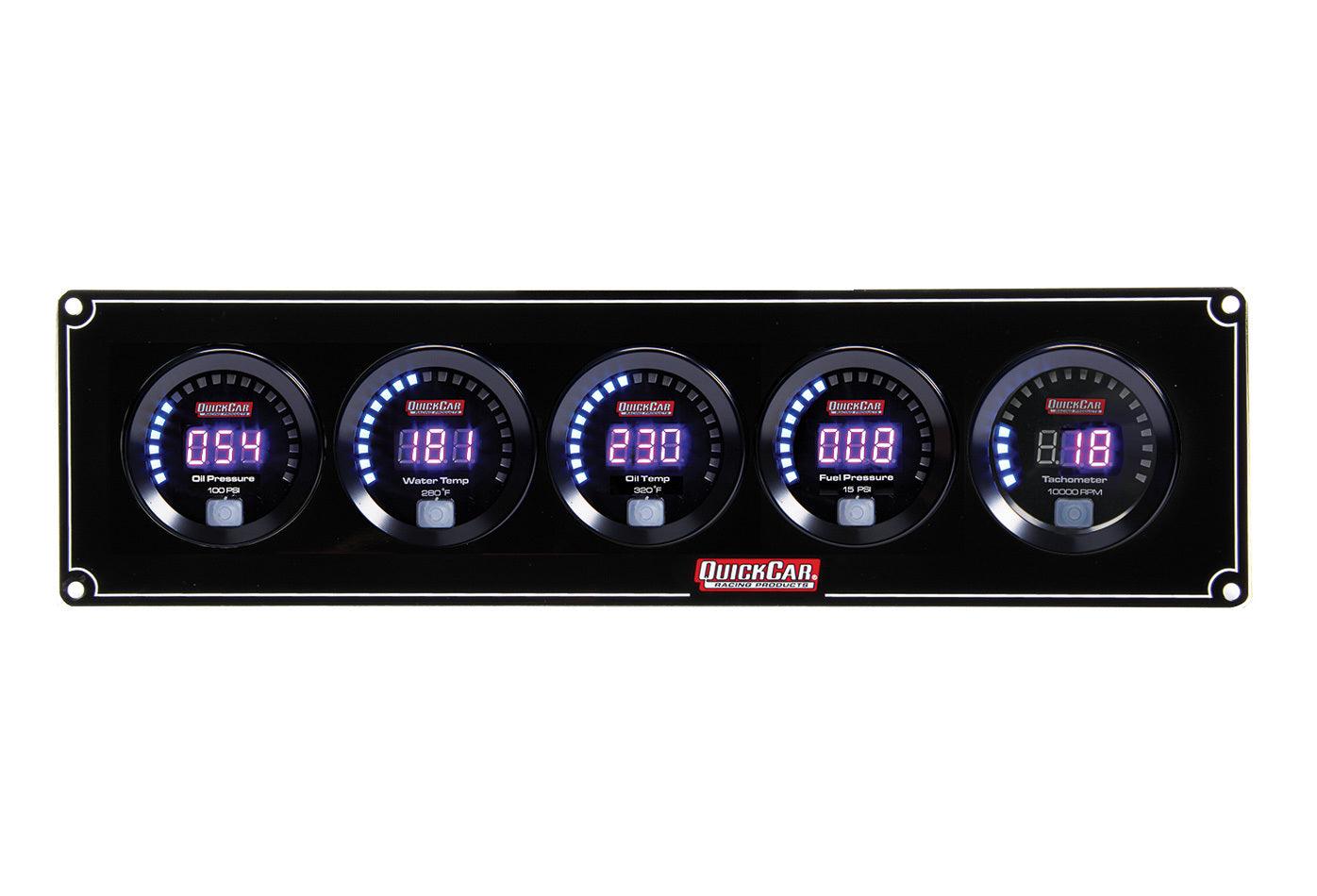 Digital 4-1 Gauge Panel OP/WT/OT/FP w/Tach - Burlile Performance Products