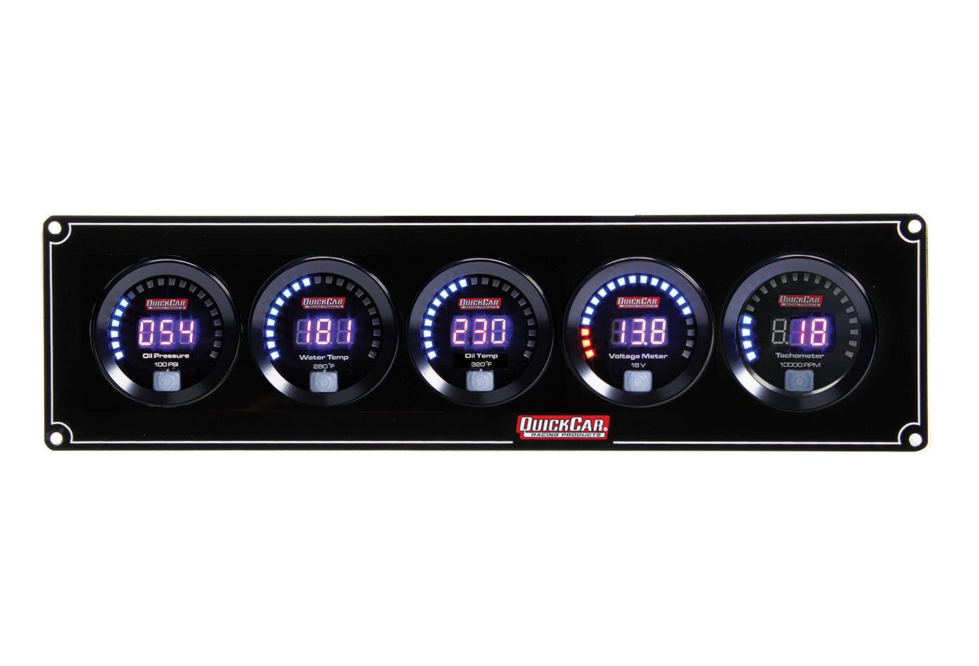 Digital 4-1 Gauge Panel OP/WT/OT/Volt w/Tach - Burlile Performance Products