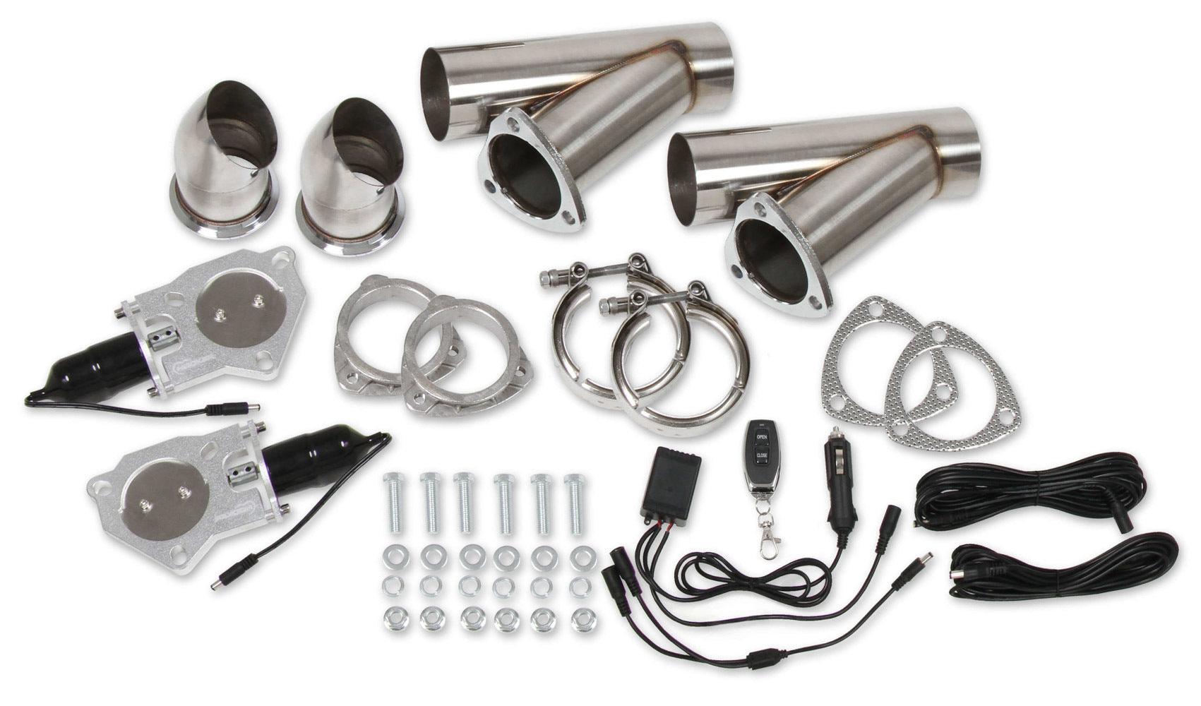 Dual Electric Exhaust Cut-Outs 3in w/Remote - Burlile Performance Products