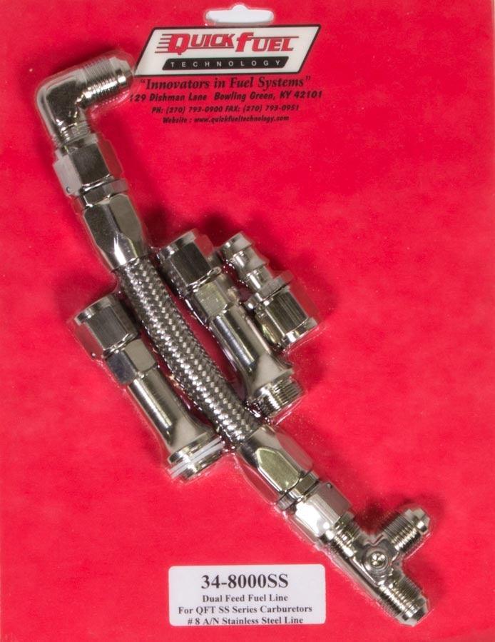 Dual Feed Fuel Line Kit - SS Series -8an Silver - Burlile Performance Products