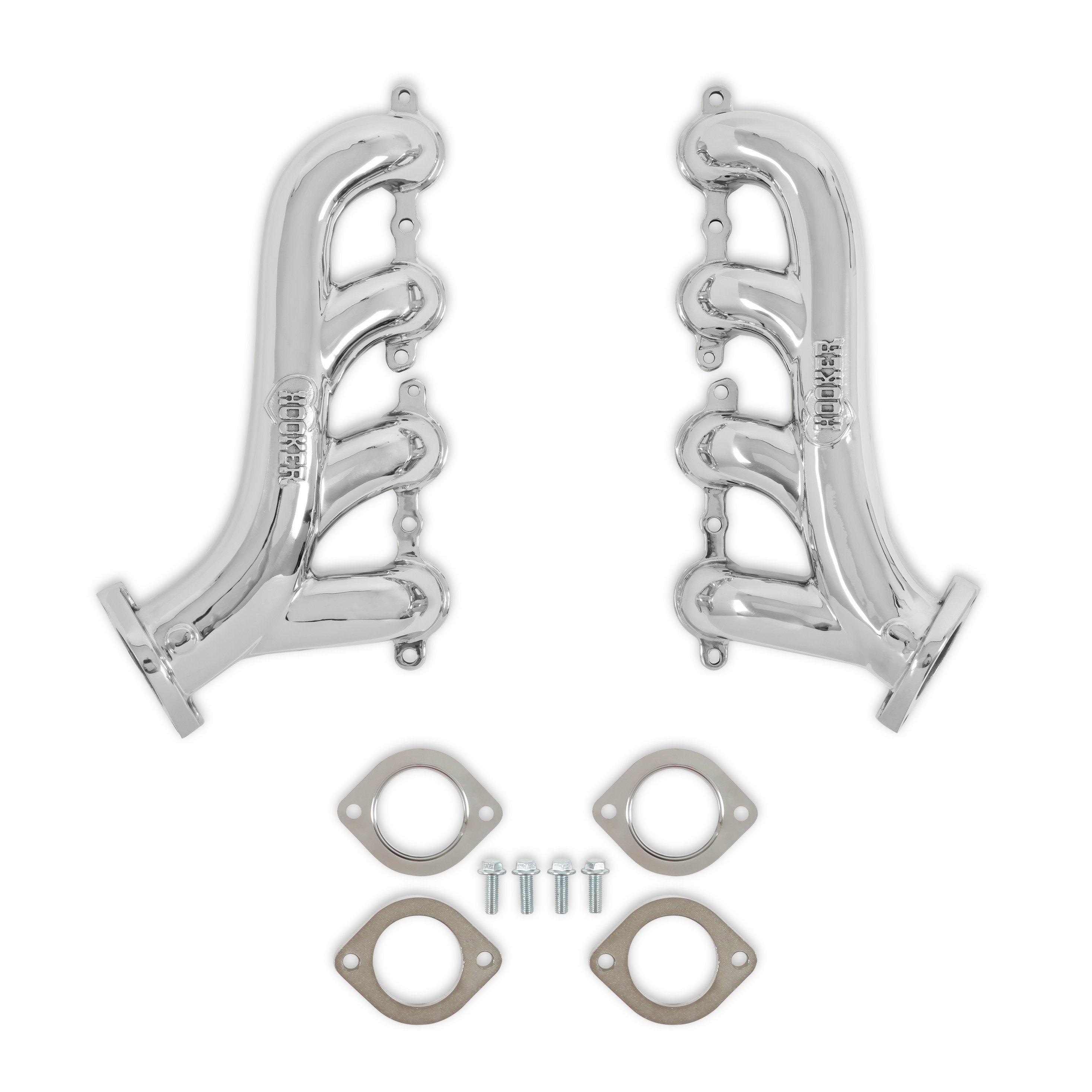 Exhaust Manifold Set GM LS Swap Cast SS Polished - Burlile Performance Products