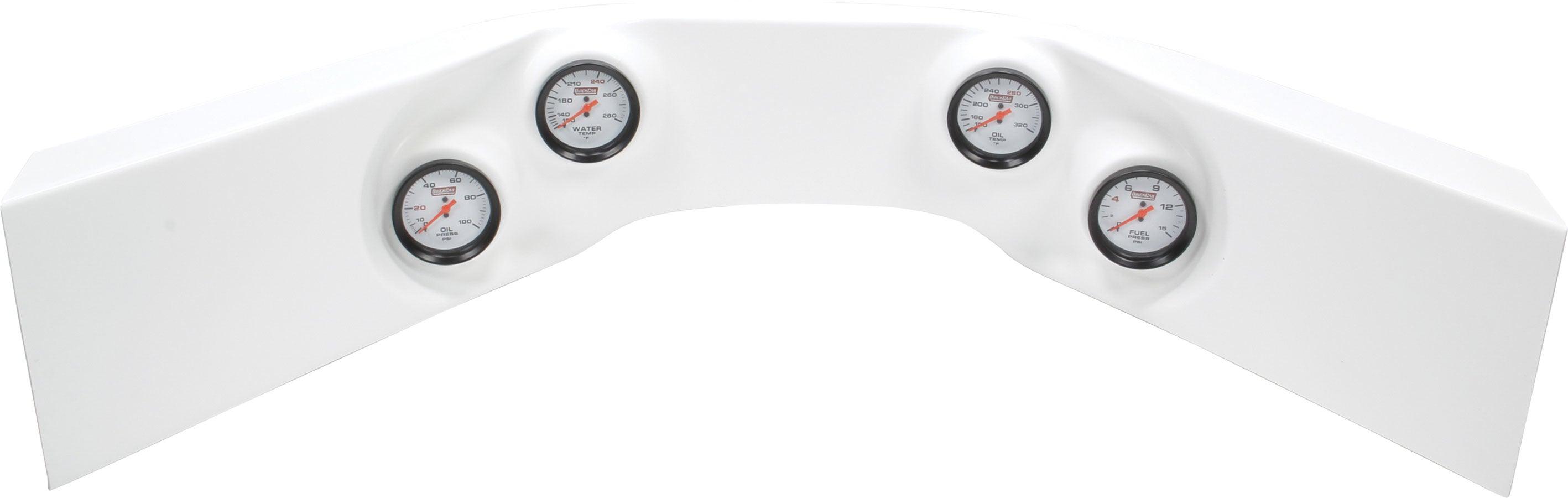 Extreme 4-Gauge Molded Dash OP/WT/OT/FP White - Burlile Performance Products