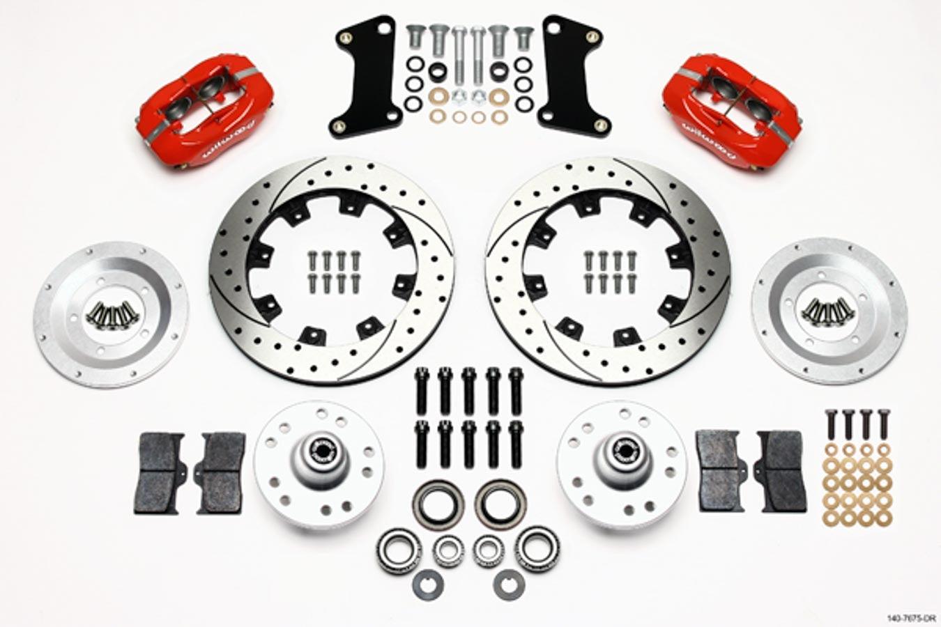 Front Brake Kit 67-72 Camaro Nova Red Calipers - Burlile Performance Products