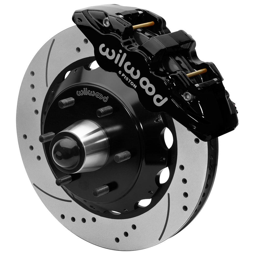 Front Brake Kit C10 6Lug AERO6 14in Drilled Blk - Burlile Performance Products