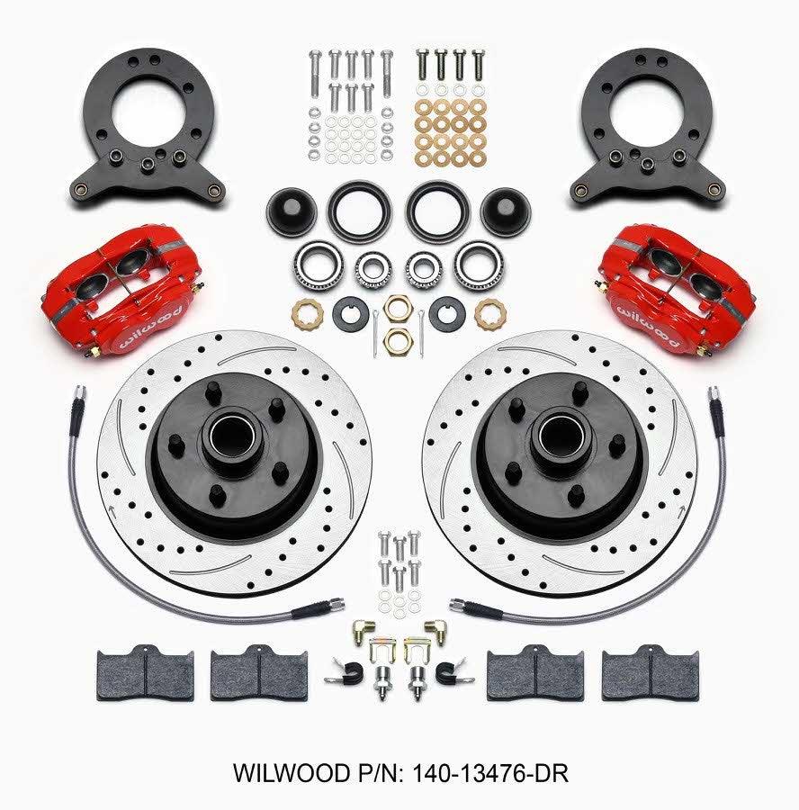 Front Disc Brake Kit Blk 65-59 Mustang Hub/Rotor - Burlile Performance Products