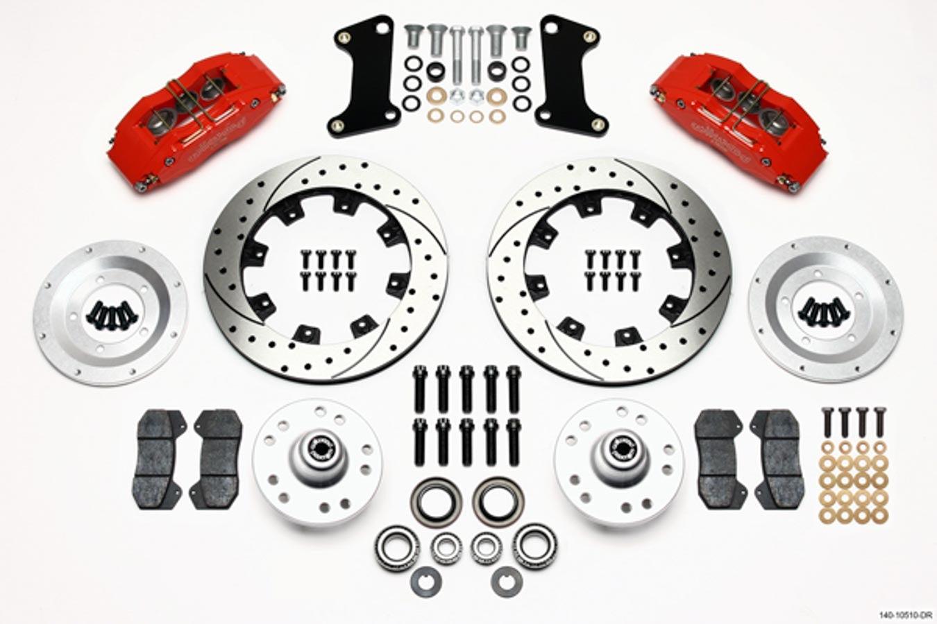 Front Disc Brake Kit Red 67-72 Camaro Nova 12.19 - Burlile Performance Products