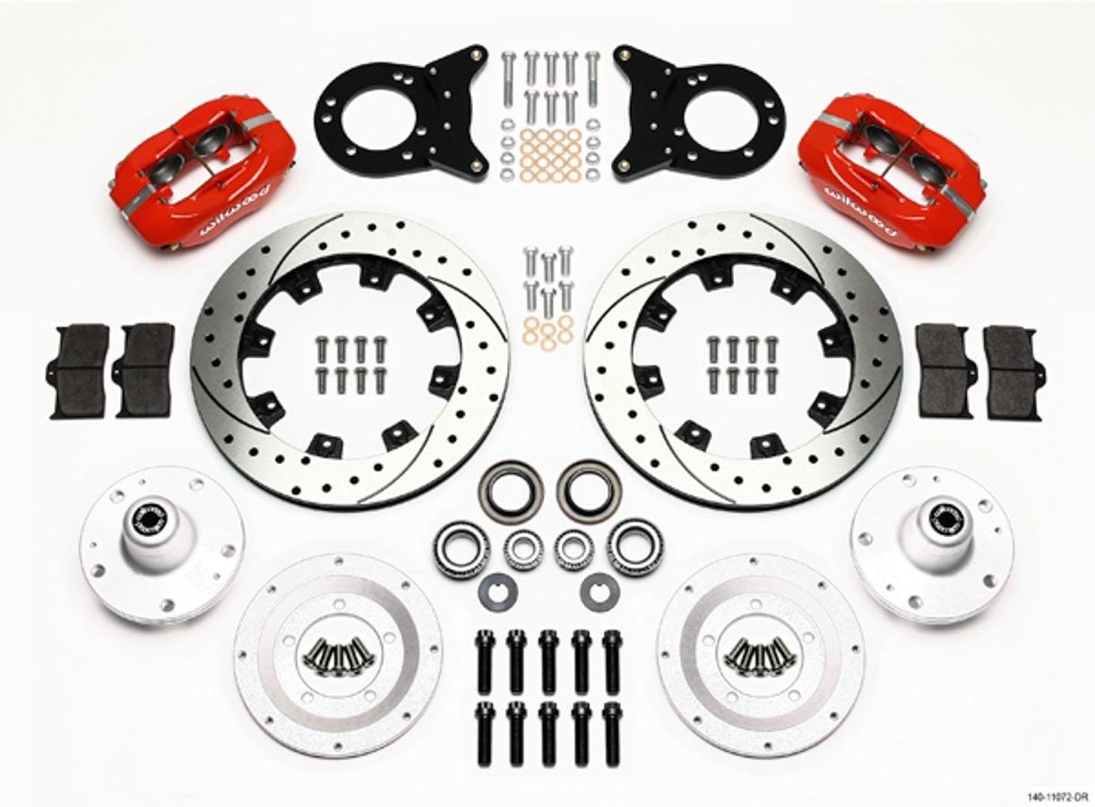 Front Disc Brake Kit Red HD 65-69 Mustang - Burlile Performance Products