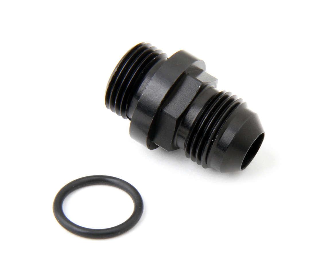 Fuel Inlet Fitting Short 8an to 8 ORB Black - Burlile Performance Products