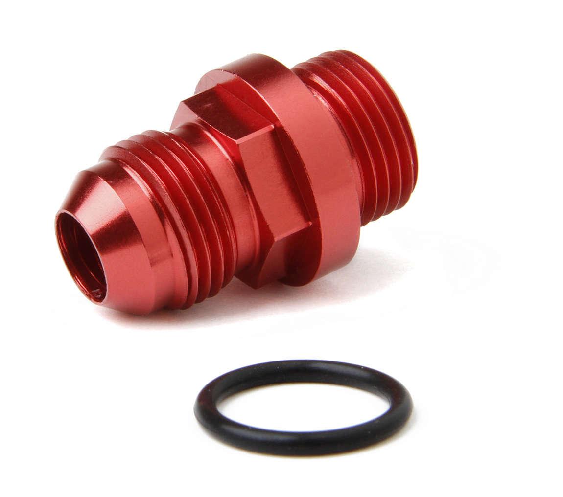 Fuel Inlet Fitting Short 8an to 8 ORB Red - Burlile Performance Products