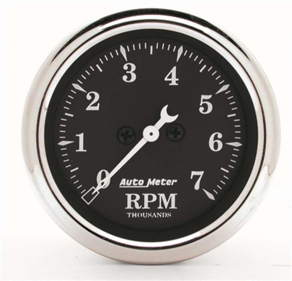 Gauge Tachometer 2 1/16i n 7k RPM In-Dash Black B - Burlile Performance Products