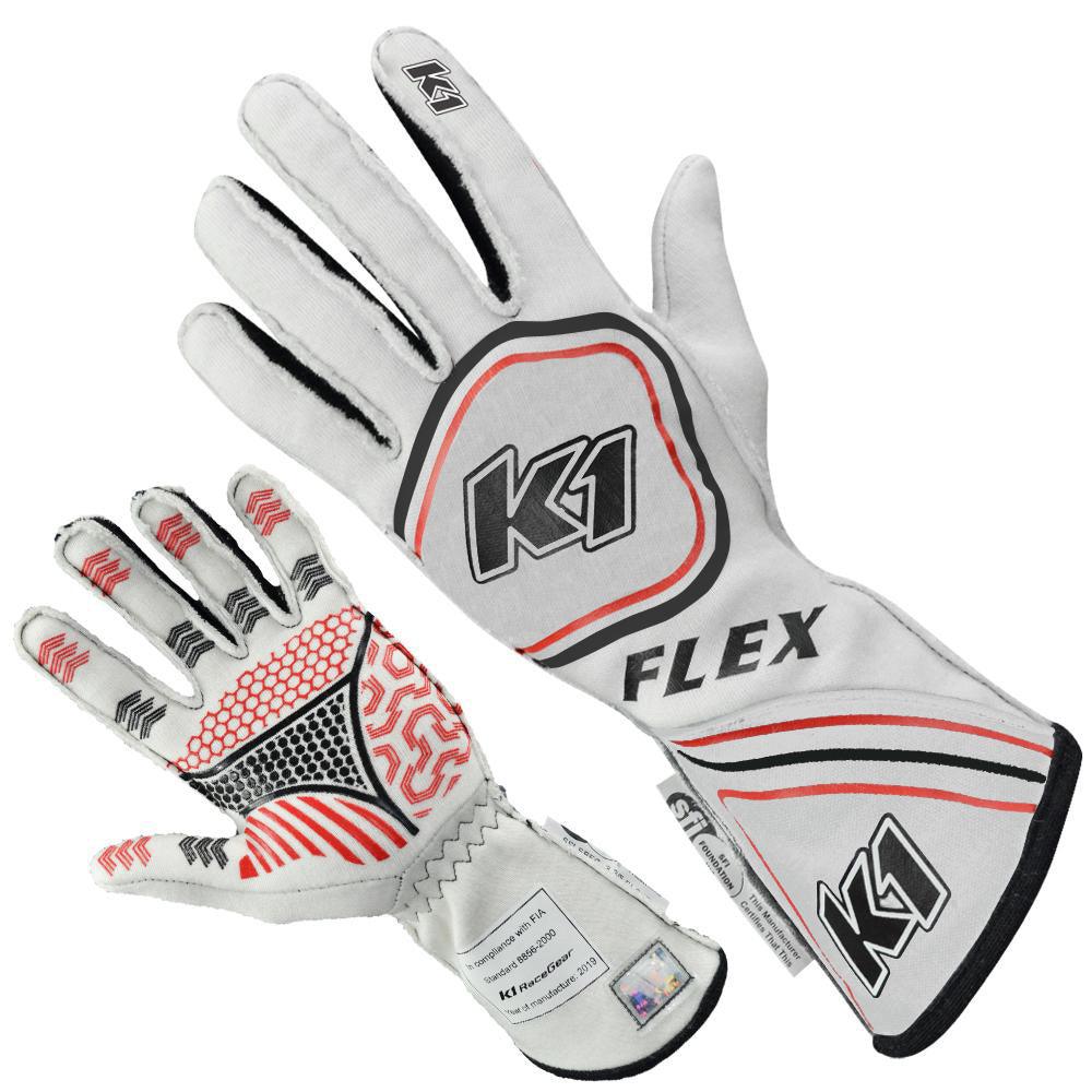 Glove Flex Large White SFI / FIA - Burlile Performance Products