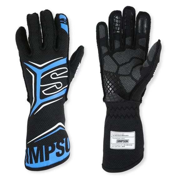 Glove Magnata Large Black / Blue SFI 3.5/5 - Burlile Performance Products