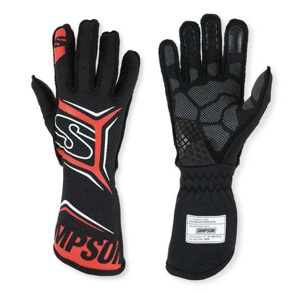 Glove Magnata Large Black / Red SFI 3.5/5 - Burlile Performance Products