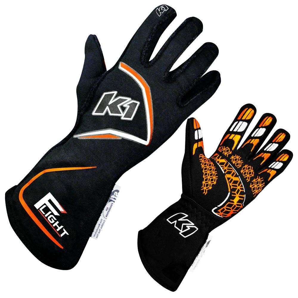 Gloves Flight Small Black-Flo Orange - Burlile Performance Products