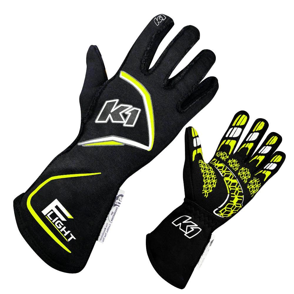 Gloves Flight Small Black-Flo Yellow - Burlile Performance Products
