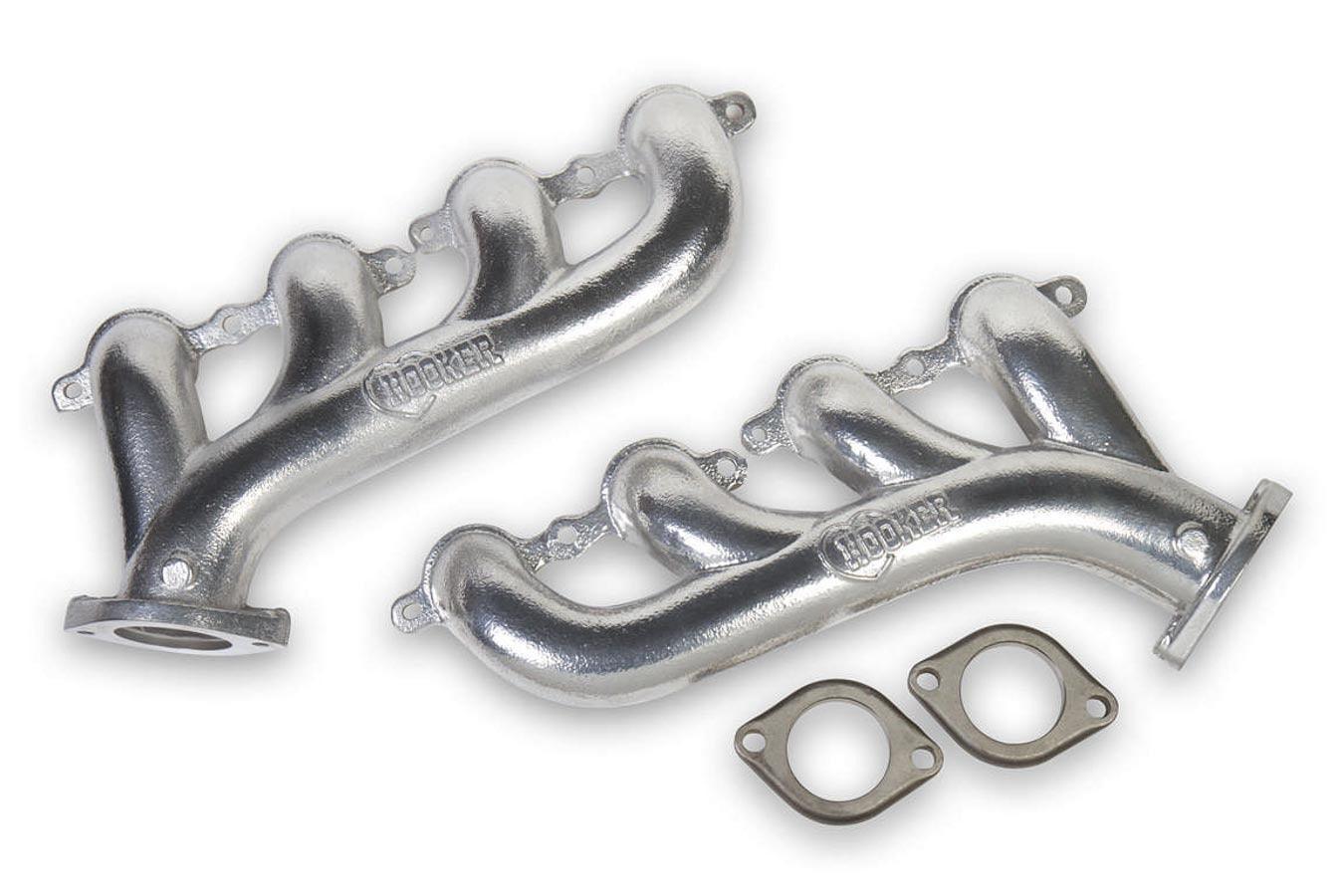 GM LS Cast Iron Exhaust Manifolds Silver Finish - Burlile Performance Products