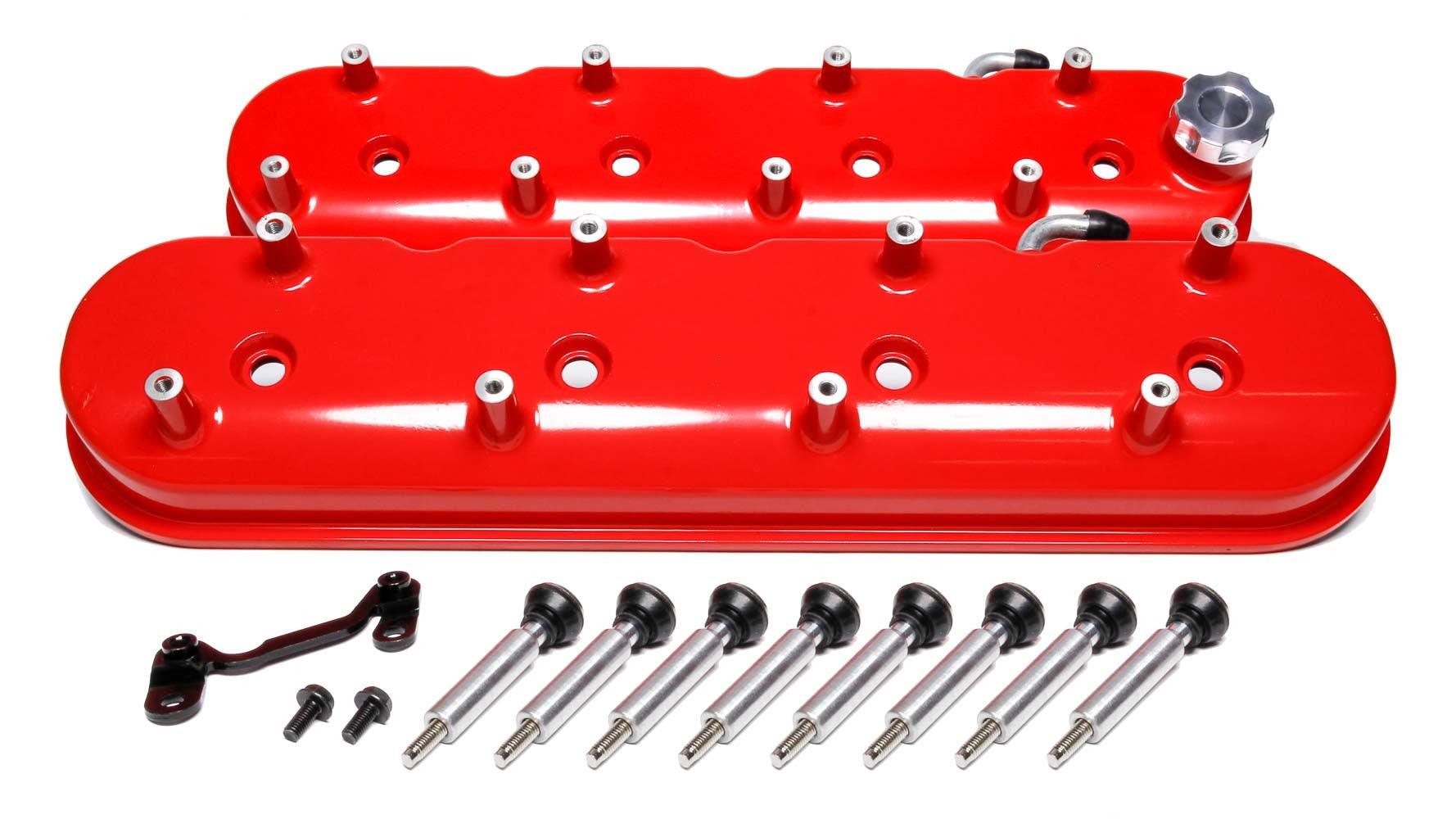 GM LS Tall Valve Cover Set - Gloss Red - Burlile Performance Products