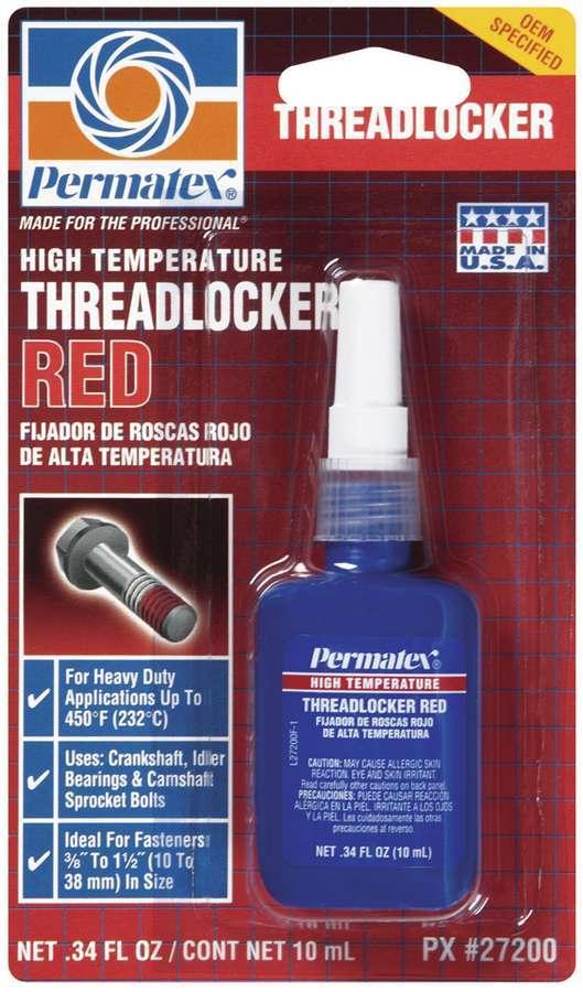 Hi Temp Threadlocker 10ml - Red - Burlile Performance Products