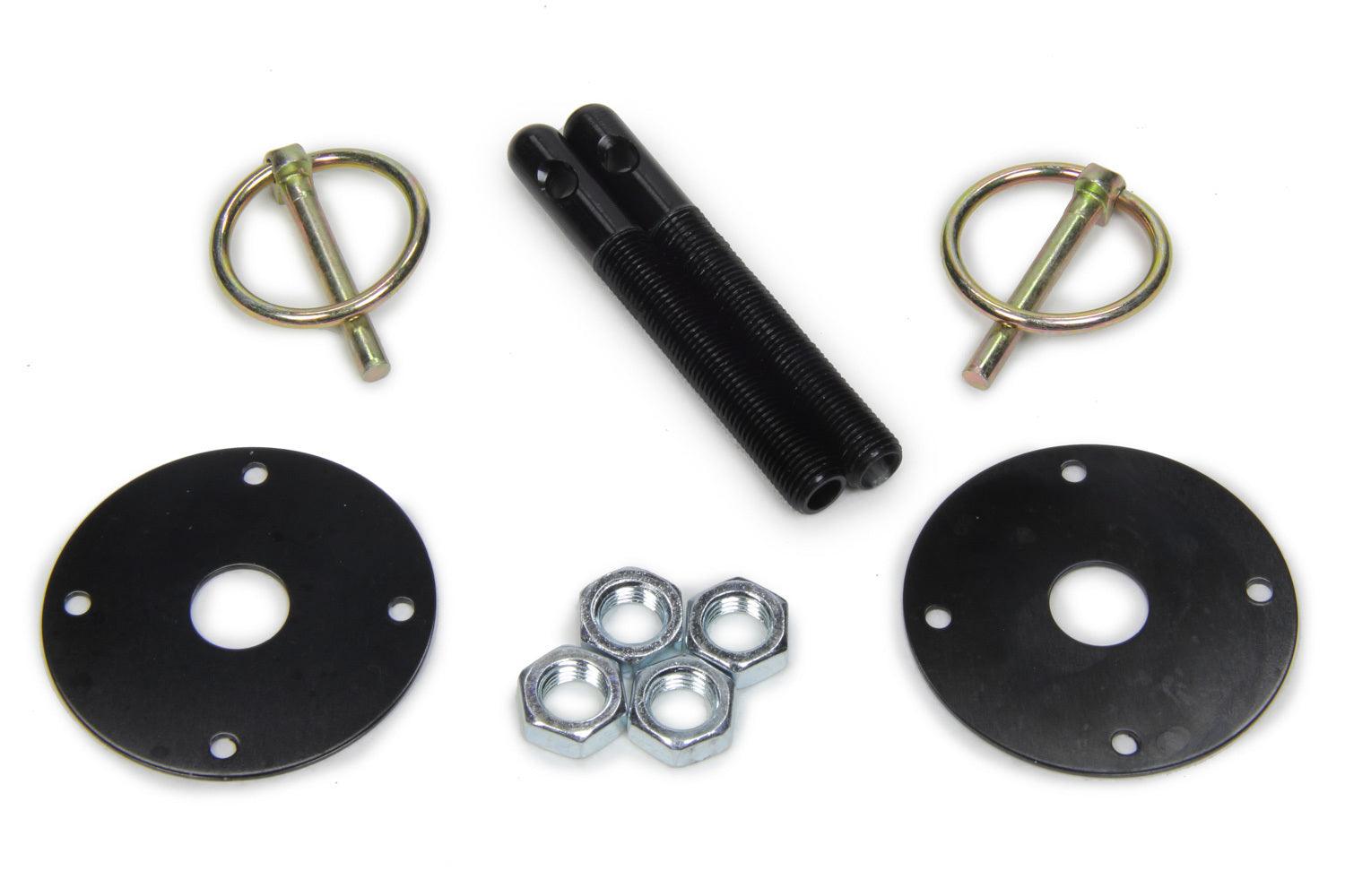 Hood Pin Kit 3/8in Alum Black 2-pack - Burlile Performance Products